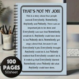 Spiral Notebook with Humorous Cover-‘THAT’S NOT MY JOB’